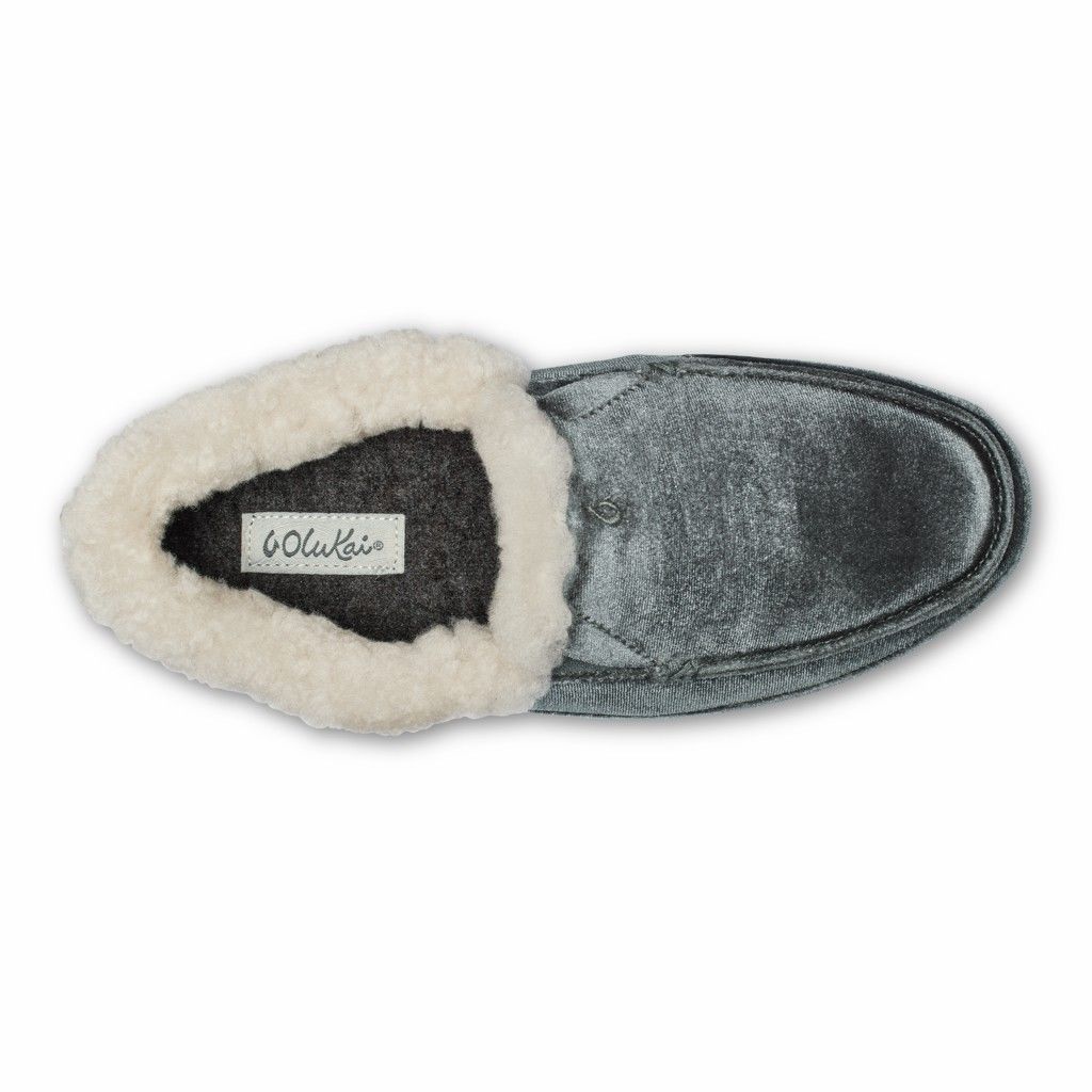 Olukai Women's Ku Una Lanui Slipper - Charcoal US350-197